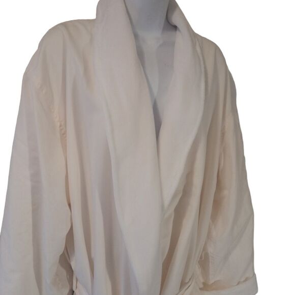 - Jennifer Adams Home luxury micro fiber ivory bathrobe unisex size L - Picture 8 of 11